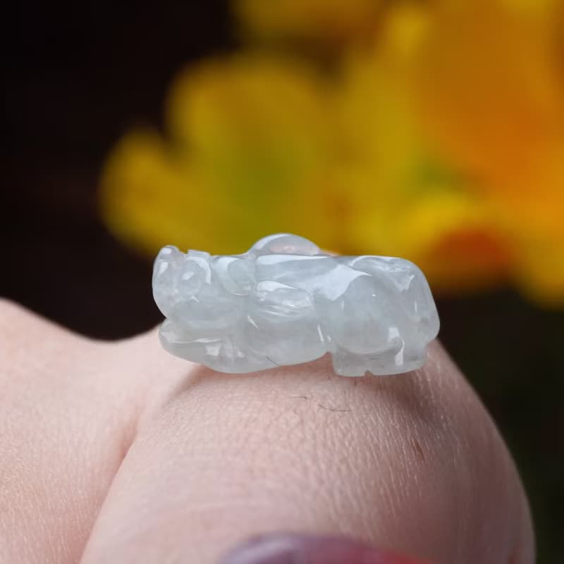 【招財神獸】冰種翡翠貔貅擺飾 | 天然緬甸玉翡翠A貨 | 送禮