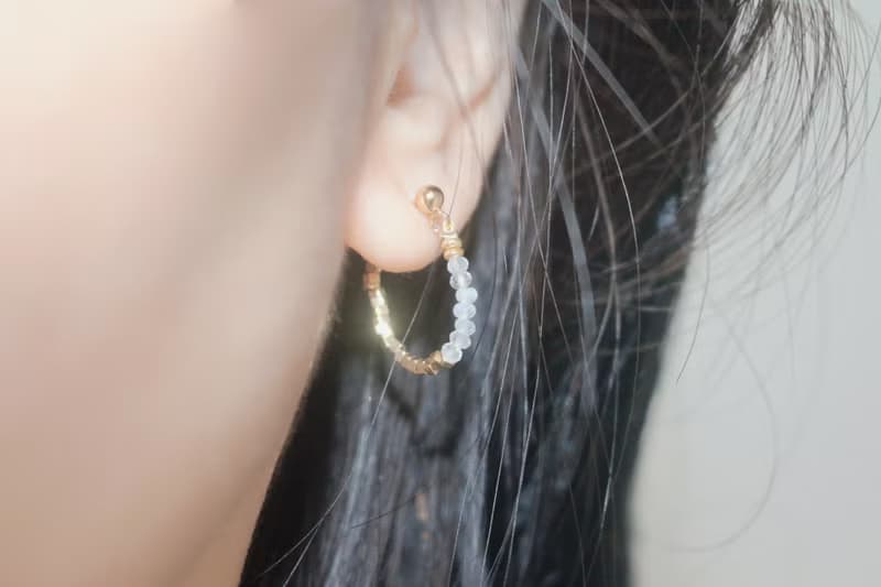 耳環 月光石 14k包金隔珠 - 維納斯 -