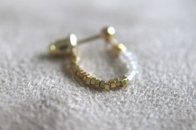 耳環 月光石 14k包金隔珠 - 維納斯 -