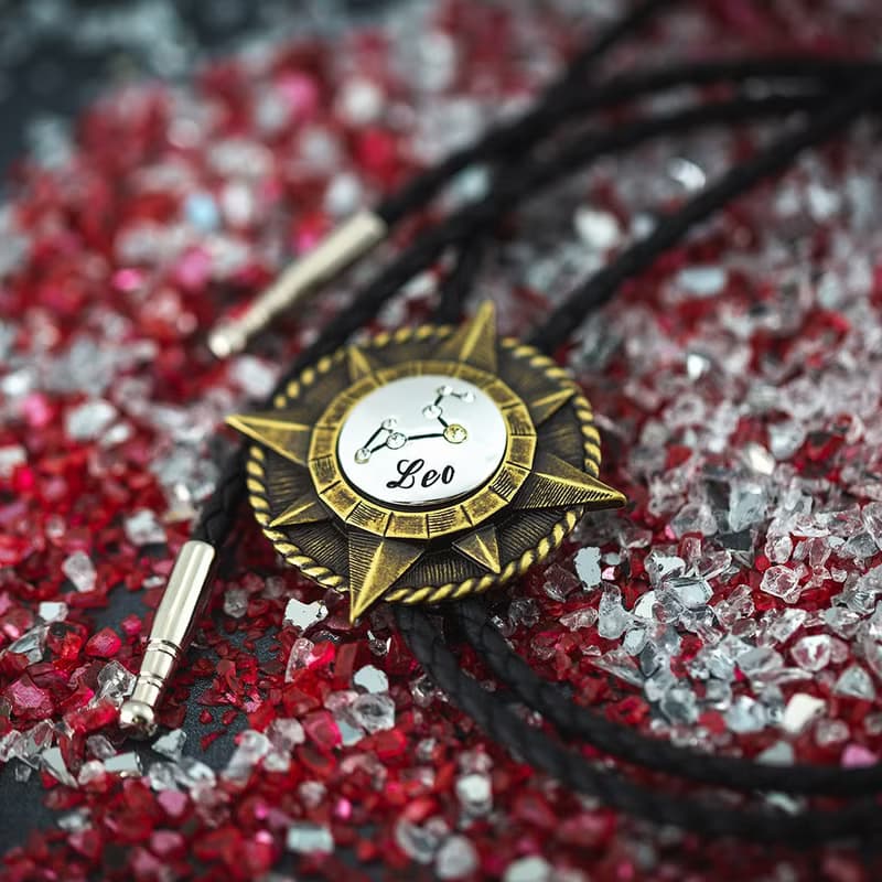 十二星座系列 保羅領帶 Bolo Tie 皮革項鍊 皮繩領帶 長項鍊