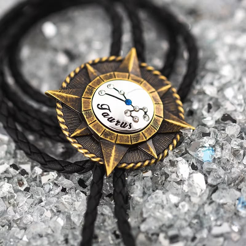 十二星座系列 保羅領帶 Bolo Tie 皮革項鍊 皮繩領帶 長項鍊