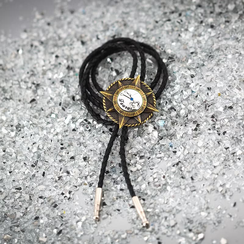 十二星座系列 保羅領帶 Bolo Tie 皮革項鍊 皮繩領帶 長項鍊