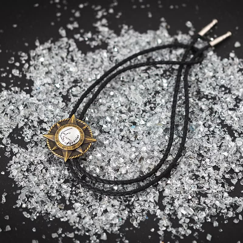 十二星座系列 保羅領帶 Bolo Tie 皮革項鍊 皮繩領帶 長項鍊