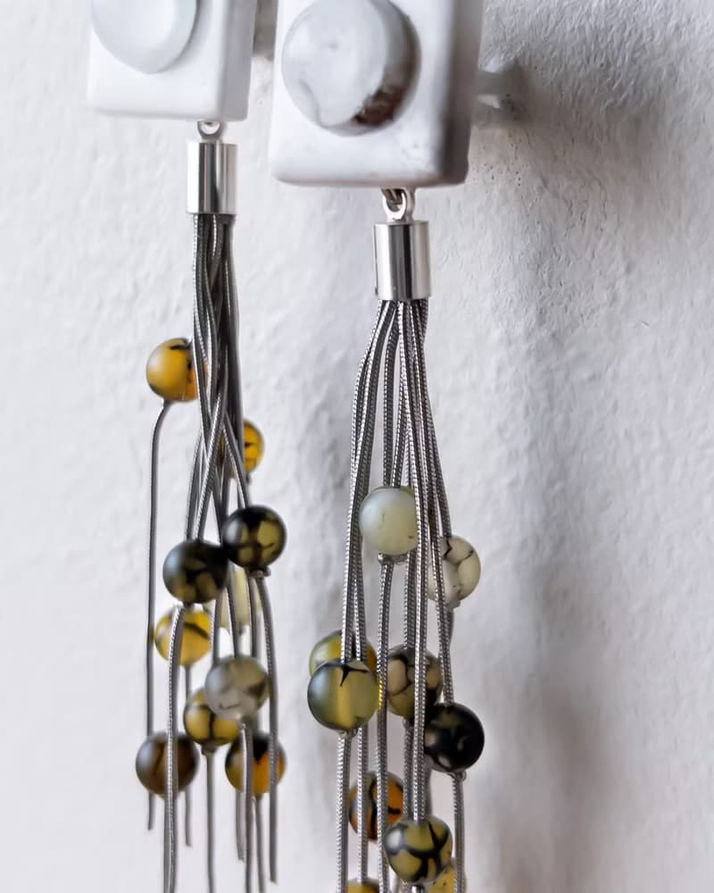 Bugs eye 2way earrings/ Interchangeable / macro view-veins 醫療鋼耳環 夾式耳環 耳夾