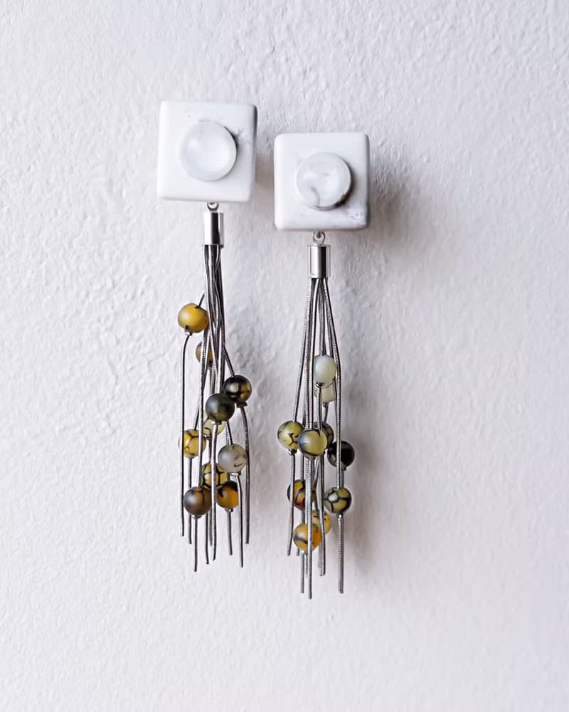 Bugs eye 2way earrings/ Interchangeable / macro view-veins 醫療鋼耳環 夾式耳環 耳夾