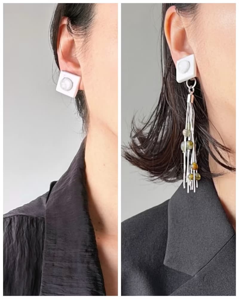 Bugs eye 2way earrings/ Interchangeable / macro view-veins 醫療鋼耳環 夾式耳環 耳夾