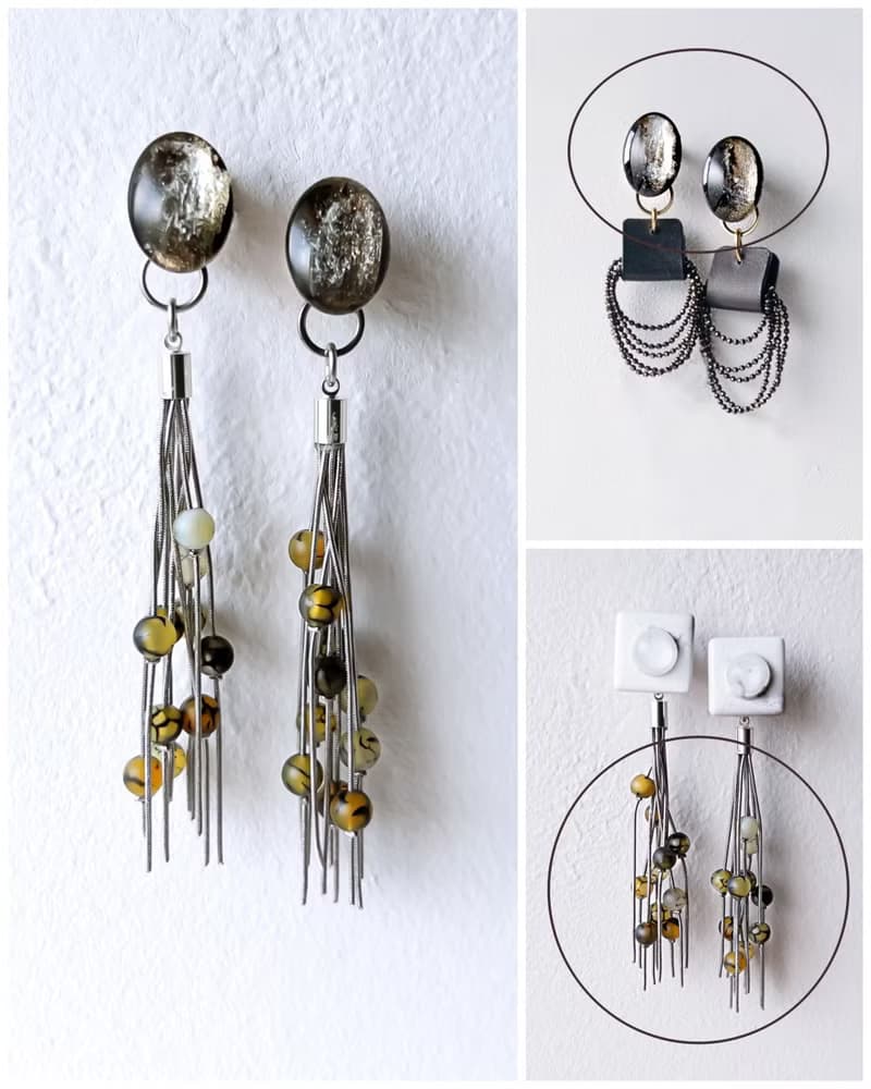 Bugs eye 2way earrings/ Interchangeable / macro view-veins 醫療鋼耳環 夾式耳環 耳夾