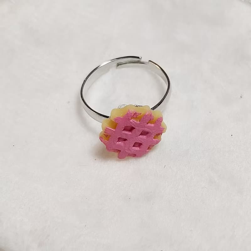 Waffle Ring Handmade Air Dry Clay Eco Friendly Stainless