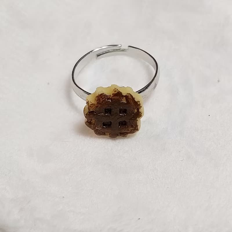 Waffle Ring Handmade Air Dry Clay Eco Friendly Stainless