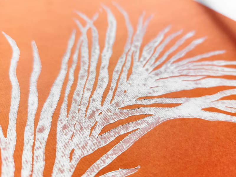 Terracotta Linocut Print Boho Chic Vase Plant Wall Artwork Decor New Home Gift