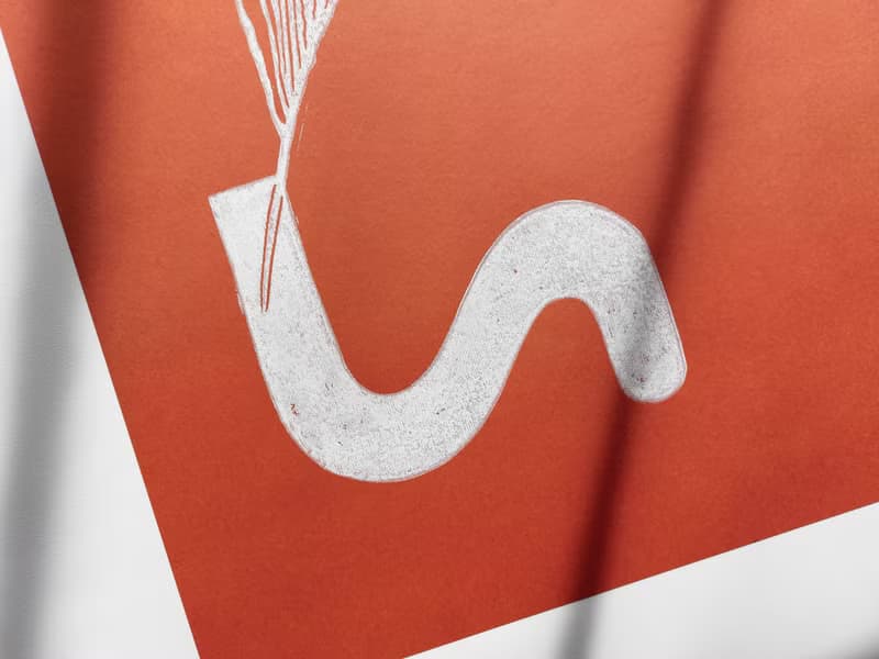 Terracotta Linocut Print Boho Chic Vase Plant Wall Artwork Decor New Home Gift