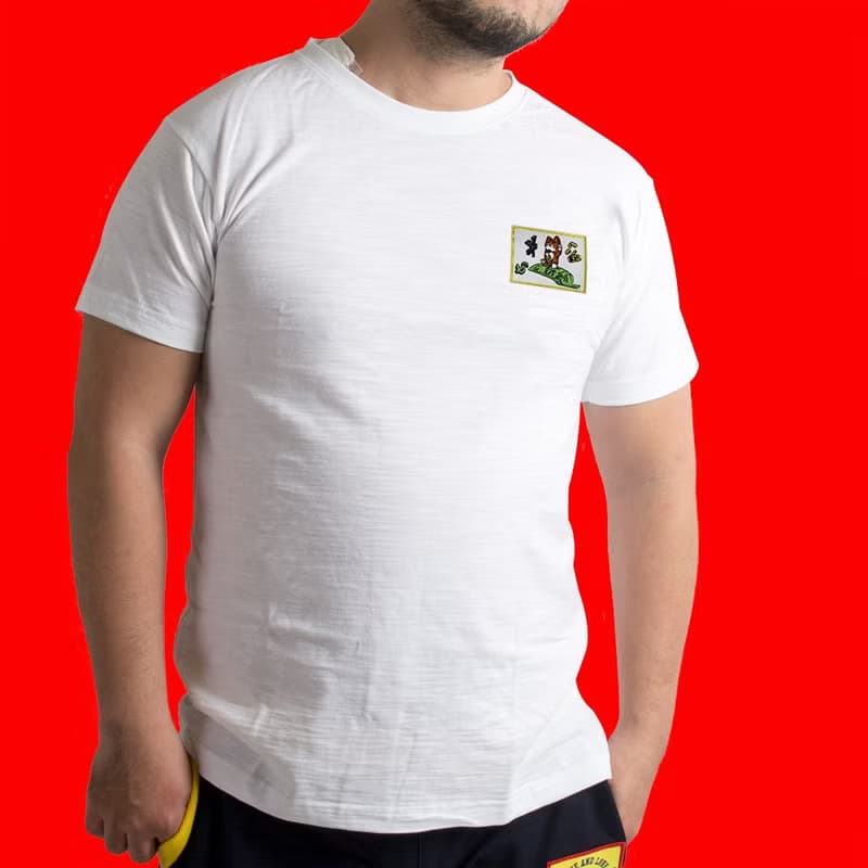 圓領T-布章-招財貓(白)