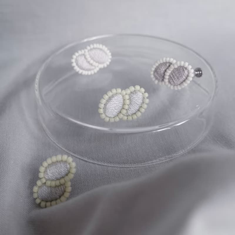 雙豆・手工刺繡耳環