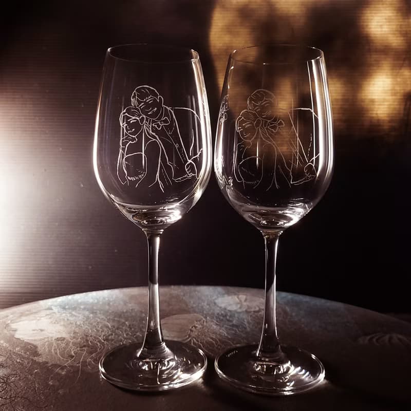 【命中注定遇見你對杯】 客定 In love 高腳杯 手工雕圖/免費刻字