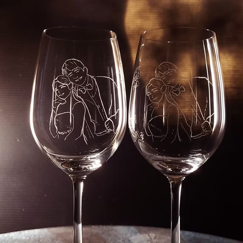 【命中注定遇見你對杯】 客定 In love 高腳杯 手工雕圖/免費刻字
