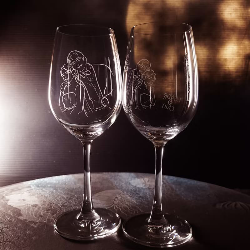 【命中注定遇見你對杯】 客定 In love 高腳杯 手工雕圖/免費刻字