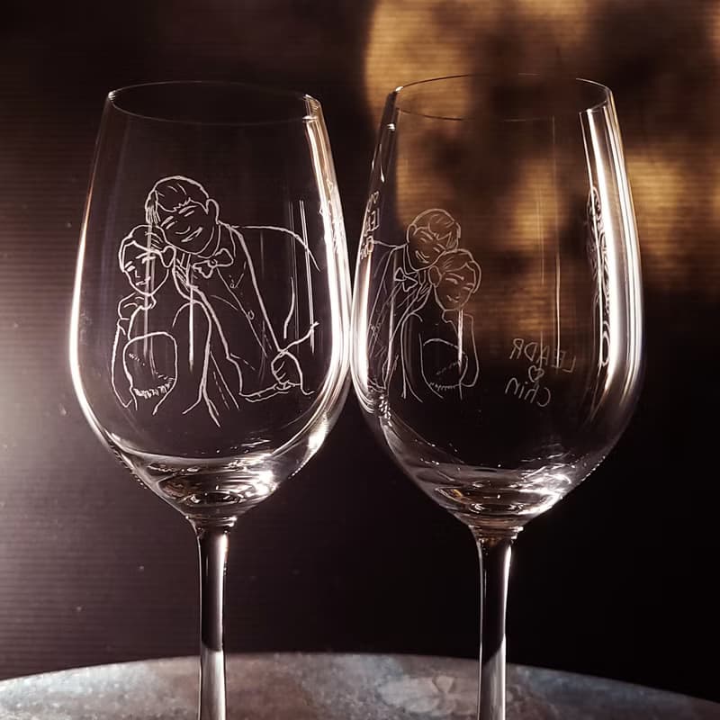 【命中注定遇見你對杯】 客定 In love 高腳杯 手工雕圖/免費刻字