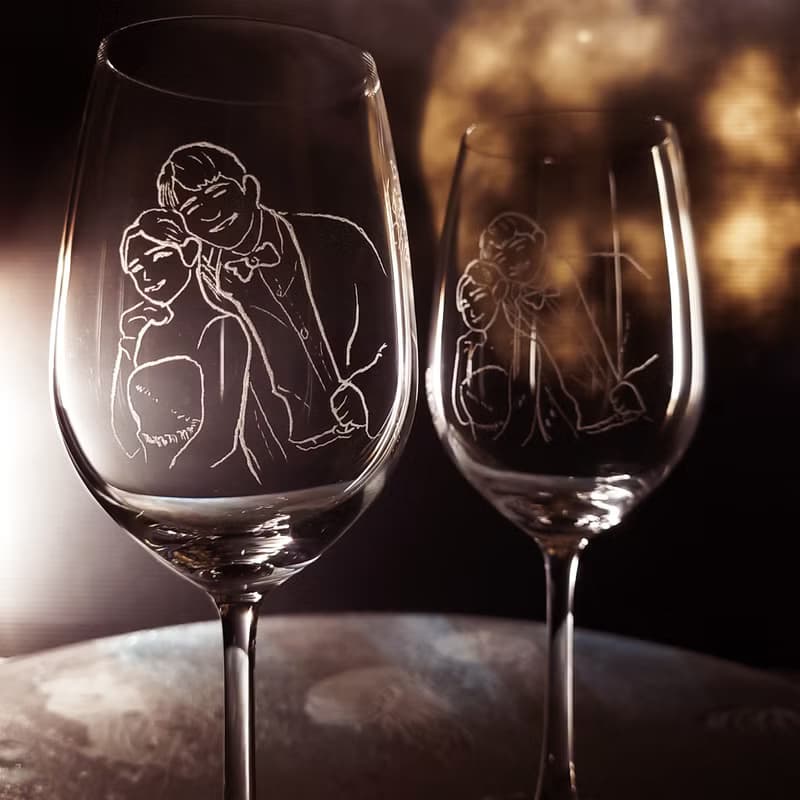 【命中注定遇見你對杯】 客定 In love 高腳杯 手工雕圖/免費刻字