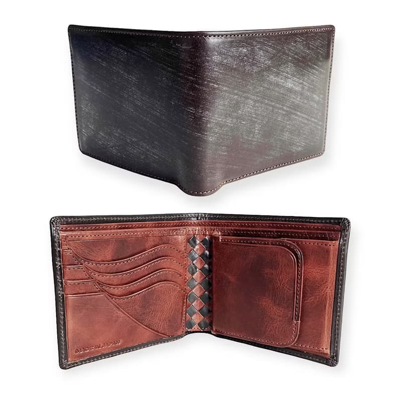 番外編Basicウォレット  ブライドルレザーD.brown×国内産仔牛革Brown