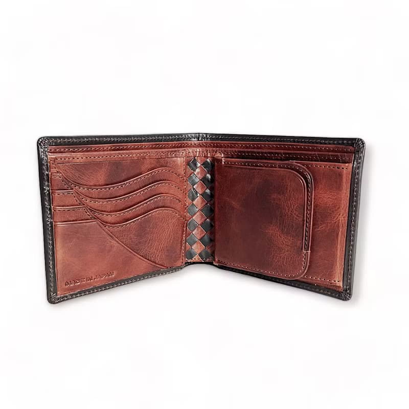 番外編Basicウォレット  ブライドルレザーD.brown×国内産仔牛革Brown
