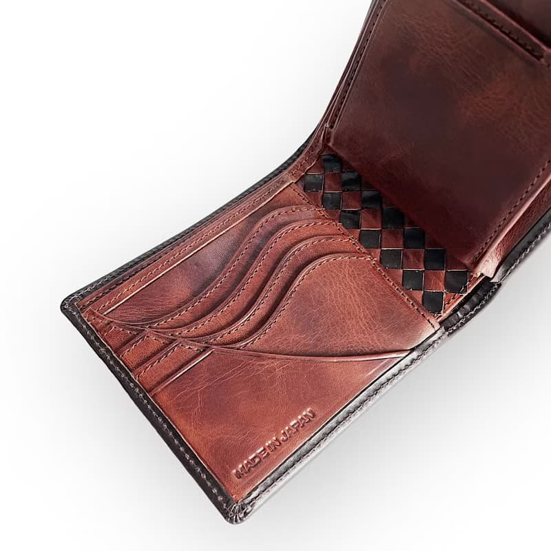 番外編Basicウォレット  ブライドルレザーD.brown×国内産仔牛革Brown