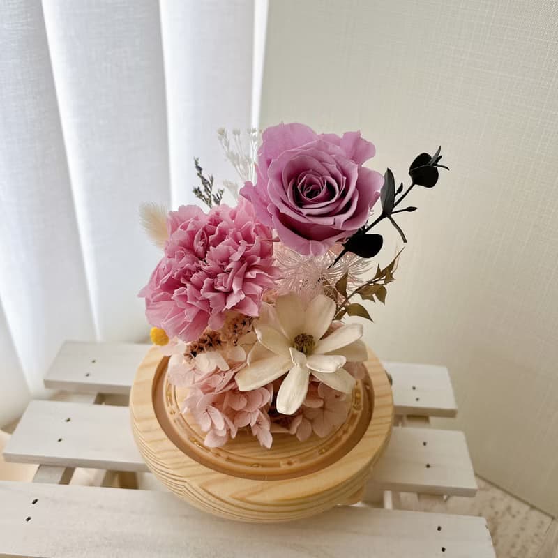 Miss。花謎 微光之境 康乃馨玻璃罩 玻璃盅