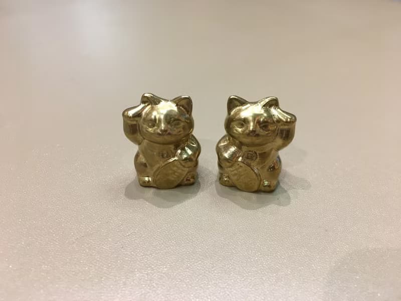 黃銅礦招財猫擺件 ( 1對 ) - 招福招好運