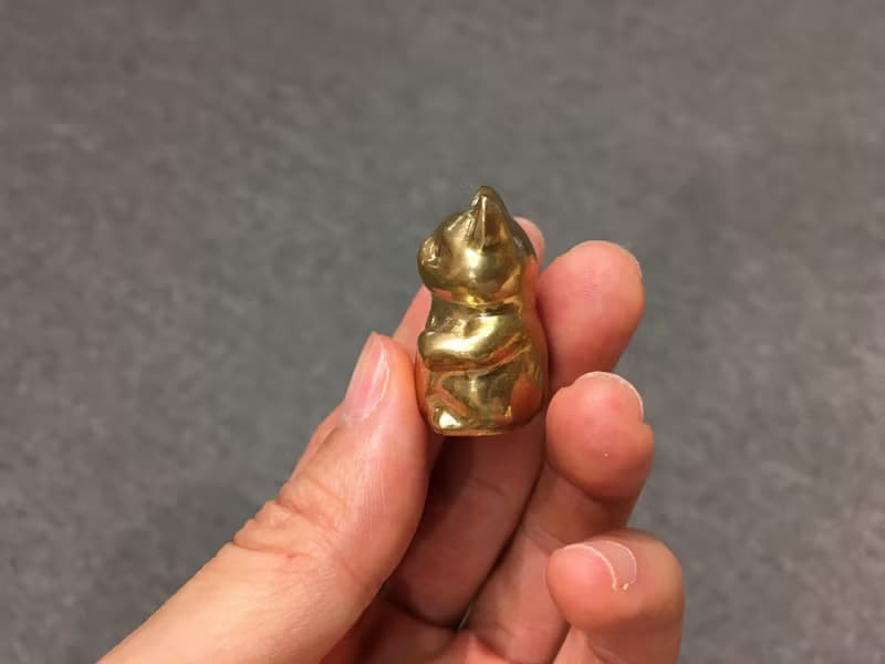 黃銅礦招財猫擺件 ( 1對 ) - 招福招好運