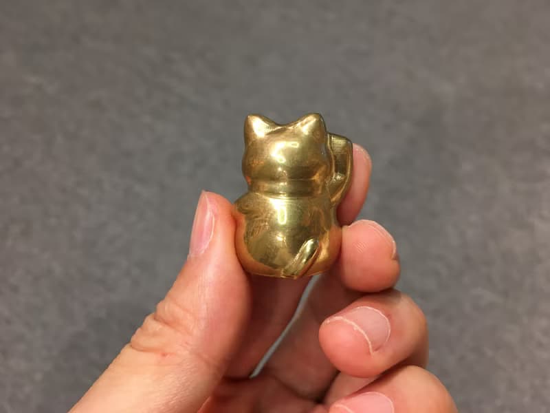 黃銅礦招財猫擺件 ( 1對 ) - 招福招好運