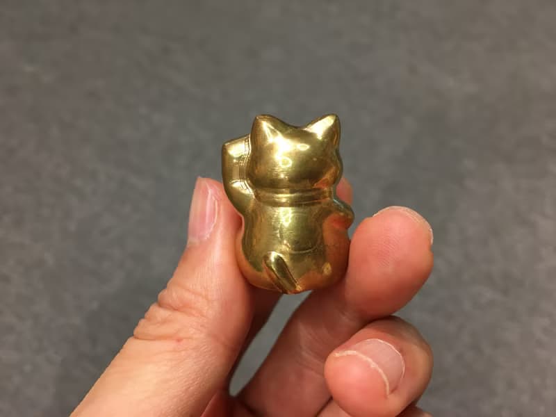 黃銅礦招財猫擺件 ( 1對 ) - 招福招好運