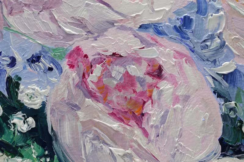 Peony Bouquet Painting Rose Original Wall Art Wedding Flower Oil Painting 12x10