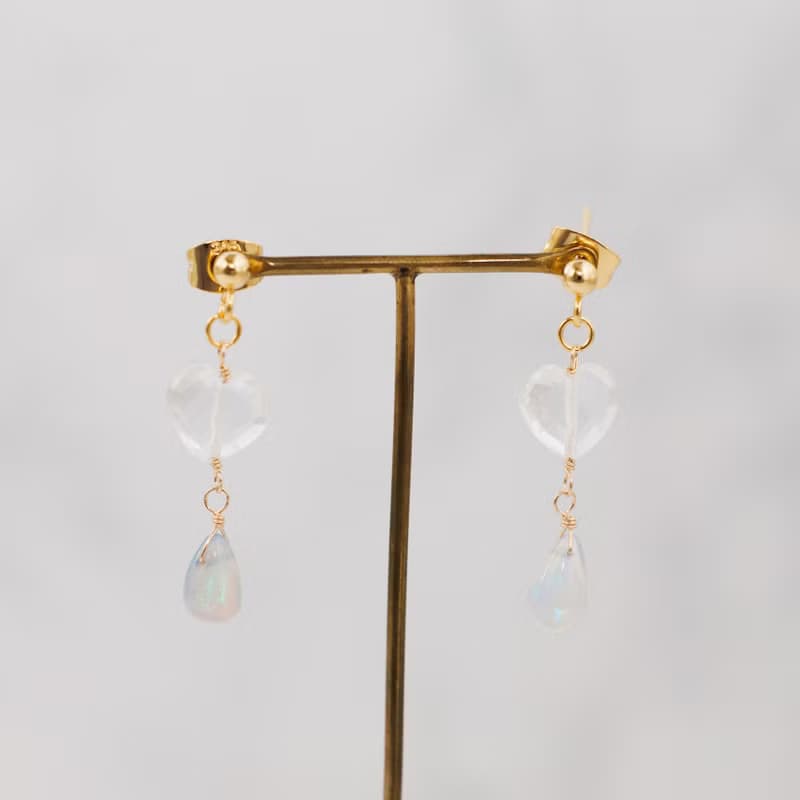水晶 カラーオパール オパール ピアス イヤリング ピアスチャーム