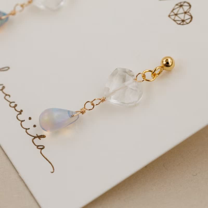 水晶 カラーオパール オパール ピアス イヤリング ピアスチャーム