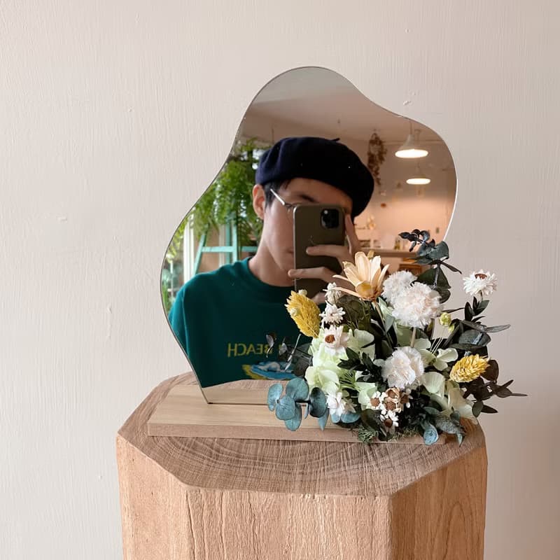 永生花鏡子花禮  開幕花禮 生日花禮 情人節禮物