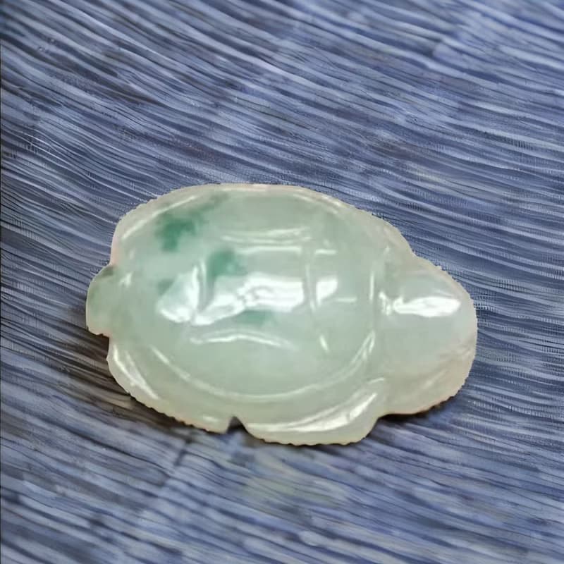 【吉祥‧長壽】冰飄藍花翡翠烏龜 | 天然緬甸A貨翡翠 | 送禮