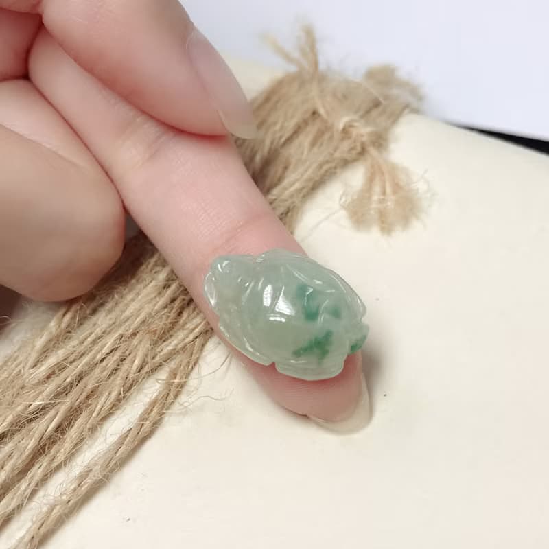 【吉祥‧長壽】冰飄藍花翡翠烏龜 | 天然緬甸A貨翡翠 | 送禮