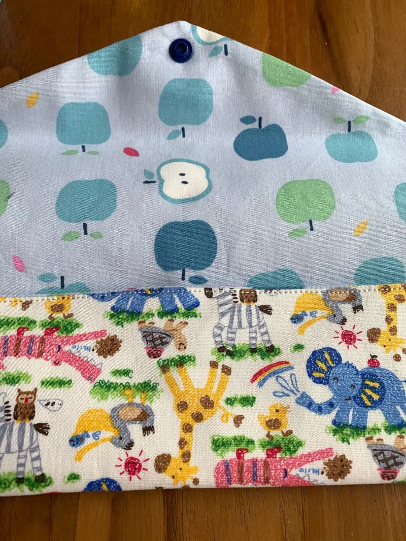 文青風環保筷袋 超Q動物森林 白底 手作餐具袋.交換禮物.