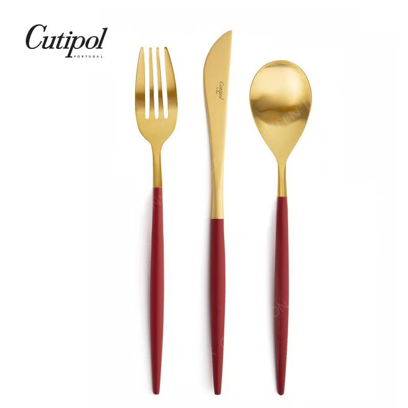 葡萄牙 Cutipol  MIO   紅金 主餐三件組(刀叉匙)