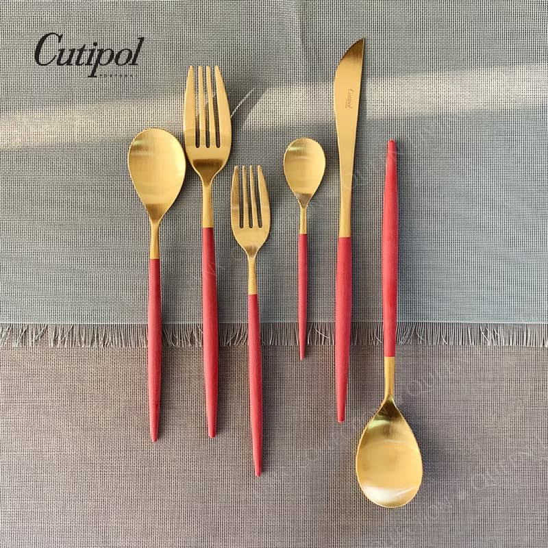 葡萄牙 Cutipol  MIO   紅金 主餐三件組(刀叉匙)