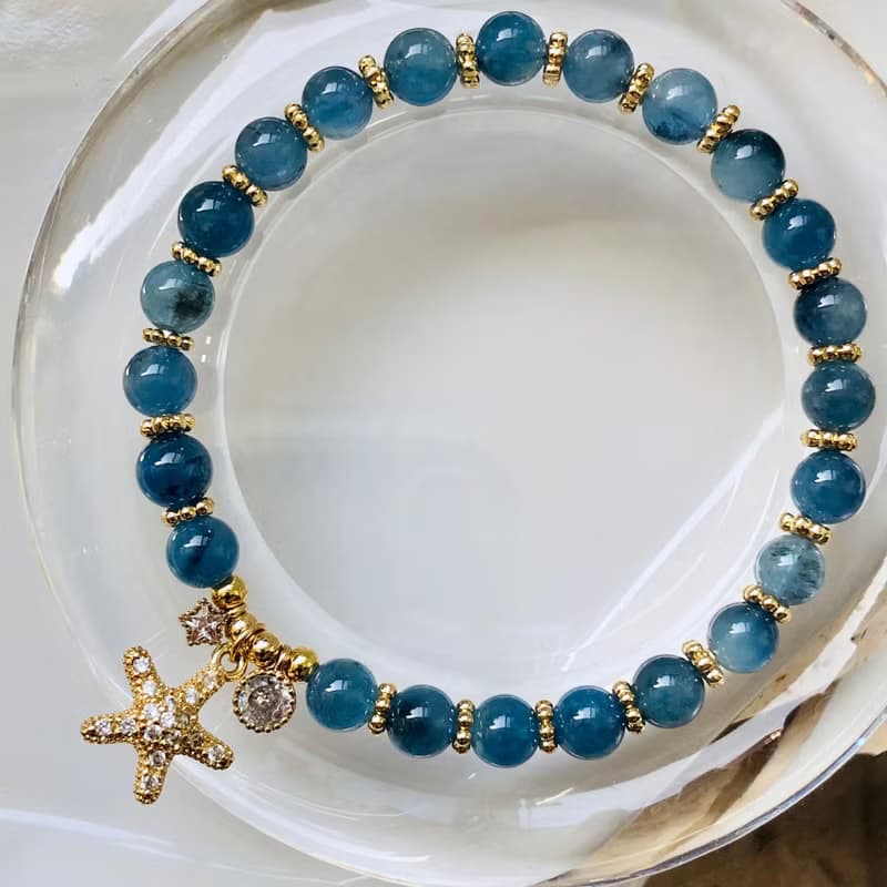 ITS-B653【設計款・精品6款・魔鬼海藍寶】天然石水晶手鍊手環