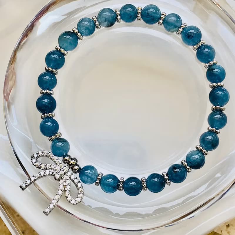 ITS-B653【設計款・精品6款・魔鬼海藍寶】天然石水晶手鍊手環