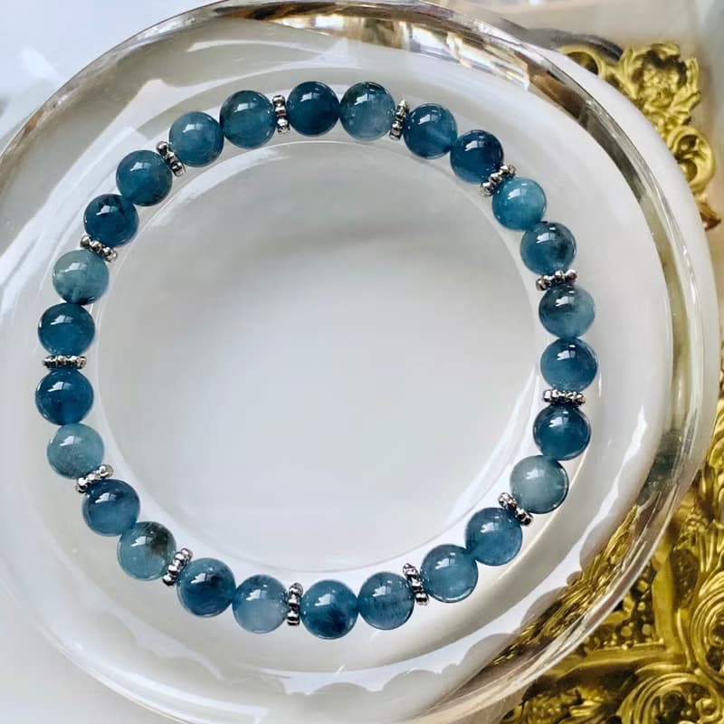 ITS-B653【設計款・精品6款・魔鬼海藍寶】天然石水晶手鍊手環