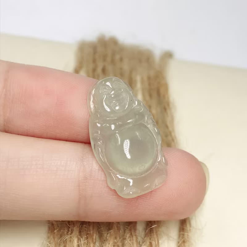 冰種翡翠彌勒佛 | 天然緬甸玉A貨翡翠 | 送禮