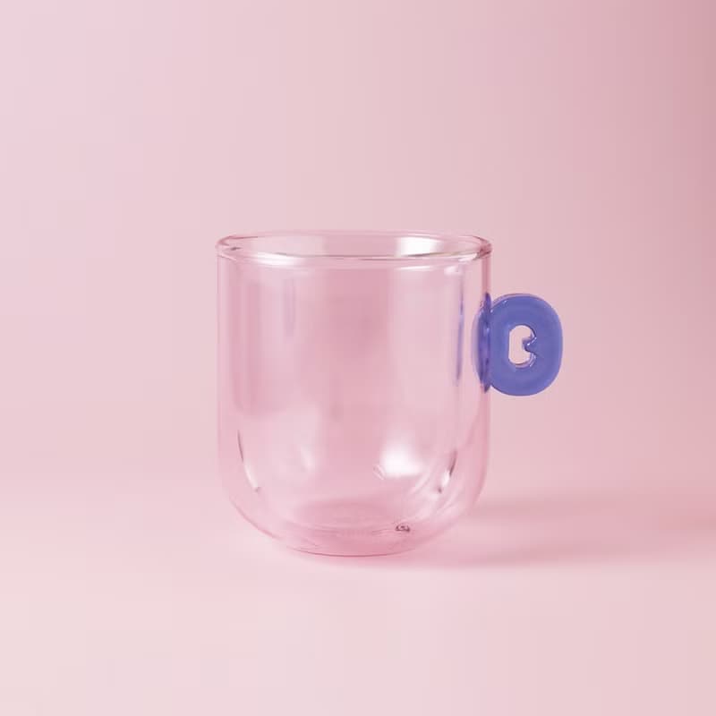 Candy Mug拼接雙層玻璃杯-藍莓G