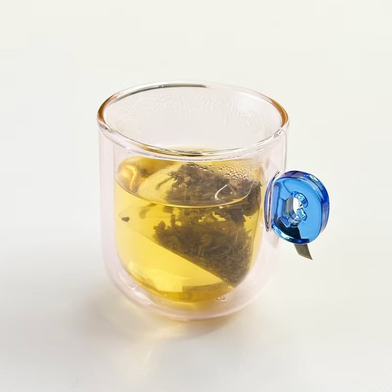 Candy Mug拼接雙層玻璃杯-藍莓G
