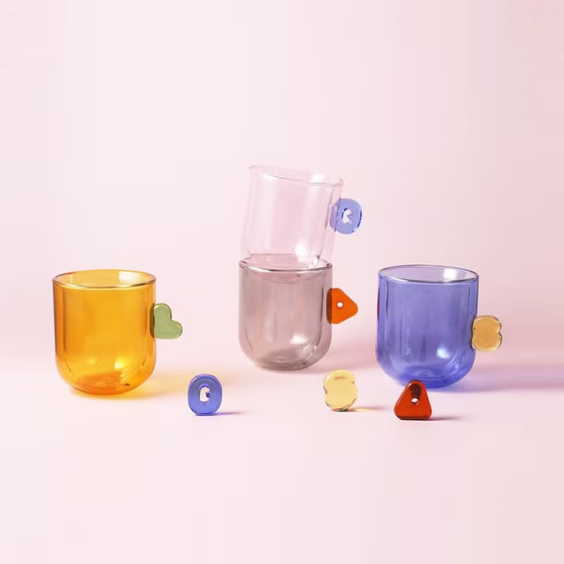 Candy Mug拼接雙層玻璃杯-藍莓G