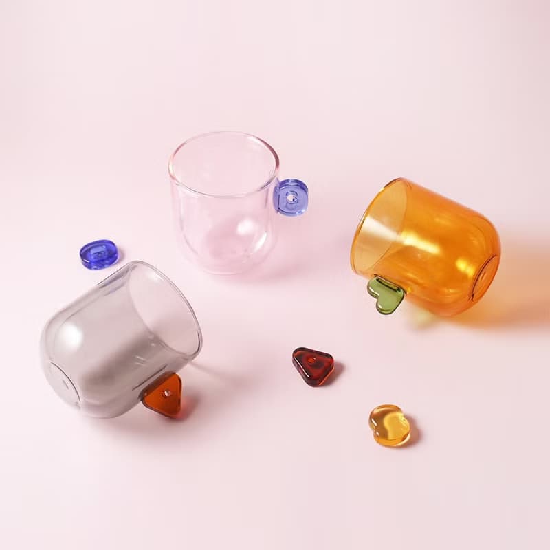 Candy Mug拼接雙層玻璃杯-藍莓G