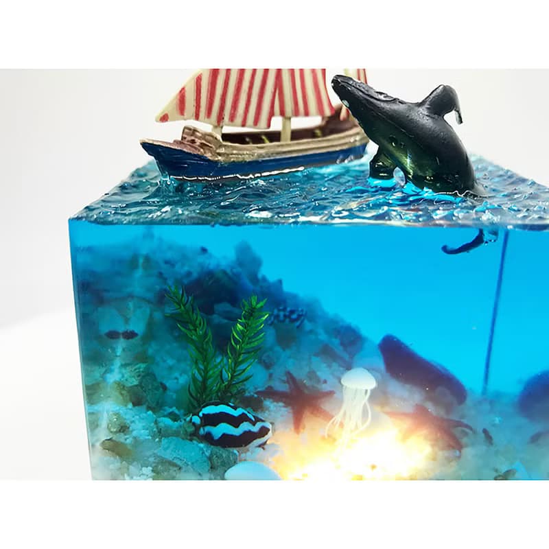 環氧樹脂工藝品/迷你海洋景觀/海底世界滴膠海洋擺件小夜燈
