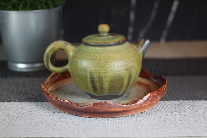 【送禮好物】200ml 上釉柴燒 手拉坯茶壺 鶯歌名家葉敏祥作品