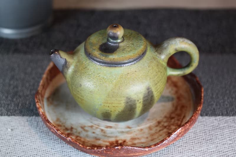 【送禮好物】200ml 上釉柴燒 手拉坯茶壺 鶯歌名家葉敏祥作品